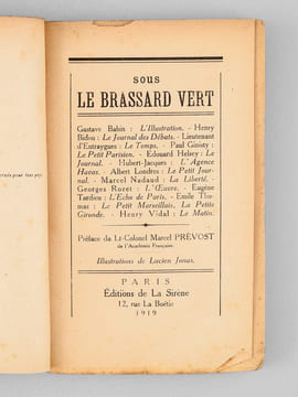 Sous le brassard vert. Notes & souvenirs de correspondants de guerre accrédités auprès des armées françaises [ Contient : ] Gustave Babin : ...