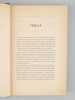 Calcul des probabilit&eacute;s [ Edition originale ]. BERTRAND, Joseph
