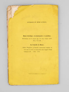 L'hérésie de Dante démontrée par Francesca de Rimini devenue un moyen de propagande vaudoise et Coup d'oeil sur les romans du St-Graal [ Notamment sur ...