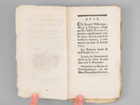 Nouvelles Éphémérides Économiques, ou Bibliothèque raisonnée de l'histoire, de la morale et de la politique. 1776. Tome premier [ Janvier 1776 : Contient : ] Mémoire sur l'impôt que paient à Paris les œufs, le beurre & le fromage ; Essai sur l'amélioration de l'Agriculture dans les pays montueux, & en particulier dans la Savoie ; Extrait du Journal de mes voyages, ou Histoire d'un jeune homme, pour servir d'école aux pères & mères, par M. Pahin de la Blancherie ; Prémices de la nouvelle constitution militaire.
