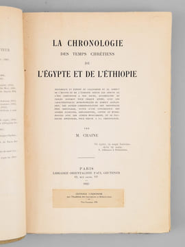 La Chronologie des temps chrétiens de l'Égypte et de l'Éthiopie [ Edition originale ] Historique et exposé du calendrier et du comput de l'Égypte et ...