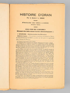 Histoire d'Oran. Tome VI : Période de 1551 à 1575 [ Edition originale - Livre dédicacé par l'auteur ]. DIDIER, Général L.
