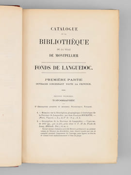 Catalogue de la bibliothèque de la ville de Montpellier (dite du Musée Fabre). Fonds de Languedoc.. GAUDIN, L.