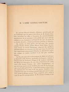 Mélanges Léonce Couture. Études d'histoire méridionale dédiées à la mémoire de Léonce Couture (1832-1902)