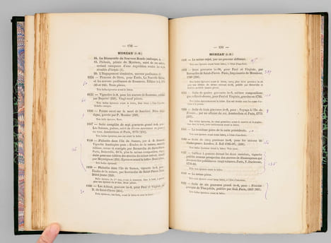 Catalogue d'estampes anciennes et modernes. Vignettes du XVIIIe et du XIXe siècle. Oeuvres de J.-M. Moreau le Jeune et de Gavarni composant la ...