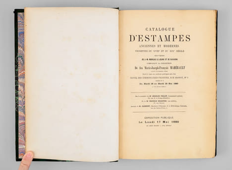 Catalogue d'estampes anciennes et modernes. Vignettes du XVIIIe et du XIXe siècle. Oeuvres de J.-M. Moreau le Jeune et de Gavarni composant la ...