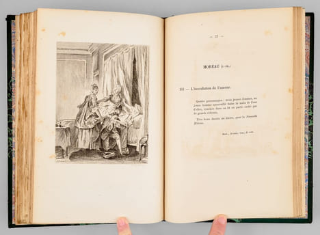 Catalogue d'estampes anciennes et modernes. Vignettes du XVIIIe et du XIXe siècle. Oeuvres de J.-M. Moreau le Jeune et de Gavarni composant la ...