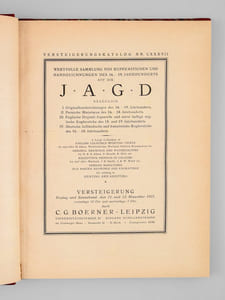 Versteigerungskatalog Nr. CXXXVII. Jagd. Bezüglich: I. Originalhandzeichnungen des 16.–19. Jahrhunderts. II. Persische Miniaturen des 16.–18. Jahrhunderts. III. Englische Original-Aquarelle und meist farbige englische Kupferstiche des 18. und 19 Jahrhunderts. IV. Deutsche, holländische und französische Kupferstiche des 16.–18. Jahrhunderts. A Large Collection of English Coloured Sporting Prints by and after H. Alken, Wolstenholme, Morland, Pollard, Rowlandson etc. Original Drawings and Watercolours by H. & S. Alken, S. Howitt, R. Hills etc. Mezzotints Printed in Colours by and after Morland, I. R. Smith, I. & W. Ward etc. Persian Miniatures. Old Master Drawings and Engravings. All relating to Hunting and Shooting. Versteigerung Freitag und Sonnabend, den 11. und 12. November 1921, vormittags 10 Uhr und nachmittags 3 Uhr