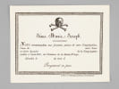 [ Billet mortuaire imprim&eacute; et vierge : ] J&eacute;sus. Marie. Joseph. Nous recommandons aux ferventes pri&egrave;res de votre Congr&eacute;gation, l'&acirc;me de ... notre Soeur ...