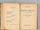 Sainte-Beuve, sa vie et son temps (2 tomes, complet) : I. Le Romantique 1804-1848 ; II. l'&eacute;picurien 1849-1869.. BILLY, Andr&eacute;