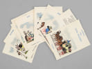 Agenda des 3 Selliers [ Lot de 174 vignettes : ] Arm&eacute;es : 18 vignettes, 1957, accroc central au Printemps - Tourisme europ&eacute;en : 18 vignettes, 1958 - ...