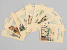 Agenda des 3 Selliers [ Lot de 174 vignettes : ] Arm&eacute;es : 18 vignettes, 1957, accroc central au Printemps - Tourisme europ&eacute;en : 18 vignettes, 1958 - ...