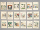 Agenda des 3 Selliers [ Lot de 174 vignettes : ] Arm&eacute;es : 18 vignettes, 1957, accroc central au Printemps - Tourisme europ&eacute;en : 18 vignettes, 1958 - ...