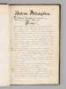 [ Manuscrit : ] De historia Philosophiae in se spectata, eiusque divisionis et subsidiis litterariis. [ Contient : ]  De historia Philosophiae in se ...