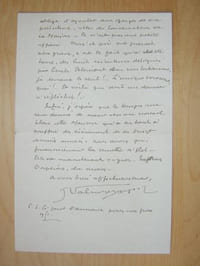 Lettre autographe signée datée du 6 janvier 1951, évoquant La Maison de Poésie - Fondation Emile Blémont  [adressée à l'écrivain et érudit bordelais Armand Got] : " Mais ce qui me paraît plus grave, c'est le fait qu'à cette heure, des huit exécuteurs désignés par Emile Blémont sur son testament, je demeure le seul !...  L'unique survivant, quoi !... Et voilà qui doit me donner à réfléchir ! "