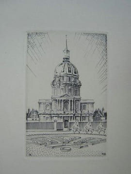 Images de Paris. 12 burins de Michel Béret. [ Exemplaire H.C. - Livre dédicacé par l'un des auteurs ]. BERET, Michel ; ARNOUX, Alexandre