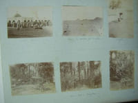 Album Photo et cartes postales. Album photo contenant des photos de New-York, Versailles, Algérie (dont Kbor-er-Roumia), Jersey, vers 1897-1899 et cartes postales grand format d'Algérie ou d'Espagne (Corrida), l'ensemble en 1 album in-8 oblong, feuillets sur onglets