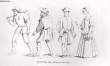GRAVURE 19eme NOIR ET BLANC - COSTUMES DE GENS DU PEUPLE. LACROIX PAUL