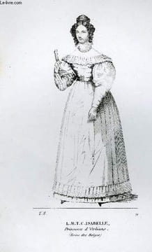 GRAVURE 19eme NOIR ET BLANC - LOUISE-MARIE-THERESE-ISABELLE D'ORLEANS. LACROIX PAUL