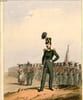 GRAVURE 19eme COULEURS - GALERIE MILITAIRE - N&deg;20 - ARMEE BELGE - N&deg;3 - OFFICIER, CHASSEUR A PIED. COULON ET CIE
