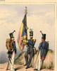 GRAVURE 19eme COULEURS - GALERIE MILITAIRE - N&deg;27 - ARMEE BELGE - N&deg;5 - INFANTERIE DE LIGNE. COULON ET CIE