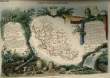 GRAVURE 19eme COULEURS - CARTE DEPARTEMENTALE DE VAUCLUSE REHAUSSEE EN COULEURS - REGION DU SUD-EST N&deg;81. LEVASSEUR