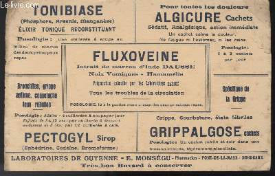 BUVARD - FLUXOVEINE. LABORATOIRE DE GUYENNE
