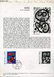 DOCUMENT PHILATELIQUE OFFICIEL N°22-74 - MIRO OEUVRE ORIGINALE - ARPHILA75'' (N°1811 YVERT ET TELLIER). MIRO