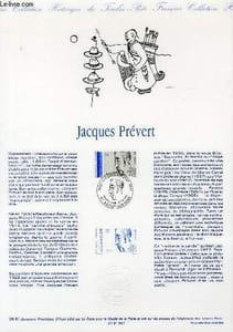 DOCUMENT PHILATELIQUE OFFICIEL N°06-91 - JACQUES PREVERT (N°2685 YVERT ET TELLIER)