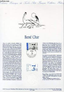 DOCUMENT PHILATELIQUE OFFICIEL N°07-91 - RENE CHAR (N°2686 YVERT ET TELLIER)