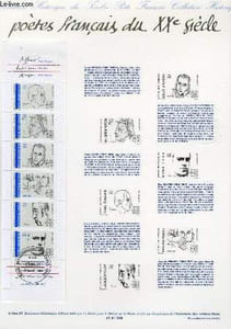 DOCUMENT PHILATELIQUE OFFICIEL N°07BIS-91 - POETES FRANCAIS DU 20° SIECLE (N°2687 YVERT ET TELLIER)