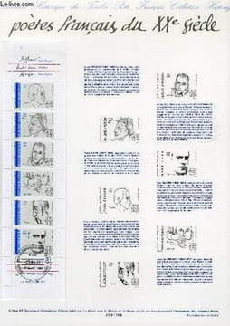 DOCUMENT PHILATELIQUE OFFICIEL N°07BIS-91 - POETES FRANCAIS DU 20° SIECLE (N°2687 YVERT ET TELLIER). ALBUISSON