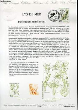 DOCUMENT PHILATELIQUE OFFICIEL N°23-92 - LYS DE MER - PANCRATIUM MARITIMUM (N°2766 YVERT ET TELLIER). ALBUISSON