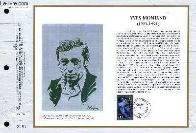 FEUILLET ARTISTIQUE PHILATELIQUE - CEF - N° 1188 - YVES MONTAND 1921-1991