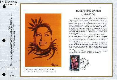 FEUILLET ARTISTIQUE PHILATELIQUE - CEF - N° 1189 - JOSEPHINE BAKER 1906-1975