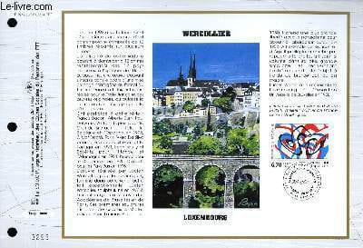 FEUILLET ARTISTIQUE PHILATELIQUE - CEF - N° 1249 - WERCOLLIER - LUXEMBOURG