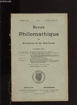 Revue philomathique de Bordeaux et du Sud-Ouest n° 1 . COLLECTIF