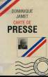 CARTE DE PRESSE.. JAMET DOMINIQUE.
