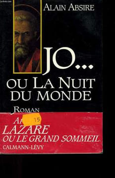 JO OU LA NUIT DU MONDE.. ABSIRE ALAIN.