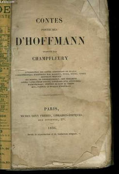 CONTES POSTHUMES D'HOFFMANN.. HOFFMANN.