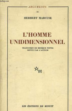 L'HOMME UNIDIMENSIONNEL. MARCUSE Herbert