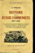 HISTOIRE DE LA RUSSIE COMMUNISTE 1917-1935. WELTER G.