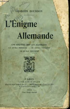 L'ENIGME ALLEMANDE - UNE ENQUETE CHEZ LES ALLEMANDS, CE QU'ILS PENSENT, CE QU'ILS VEULENT, CE QU'ILS PEUVENT. BOURDON Georges