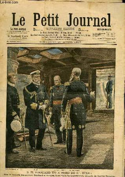 LE PETIT JOURNAL - supplément illustré numéro 857 - S. M. EDOUARD VII A BORD DE L'IENA - APRES LA RAFLE: LE PANIER A SALADE AU POSTE DE L'OPERA. ...