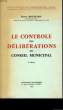 LE CONTROLE DES DELIBERATIONS DU CONSEIL MUNICIPAL.. PIERRE BOUFFARD.