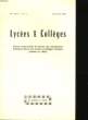 LYCEES ET COLLEGES -16eme ann&eacute;e - N&deg;1. COLLECTIF