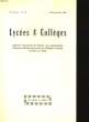 LYCEES ET COLLEGES - 15eme ann&eacute;e - N&deg;3. COLLECTIF