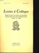 LYCEES ET COLLEGES - 5EME ANNEE - N&deg; 1. COLLECTIF