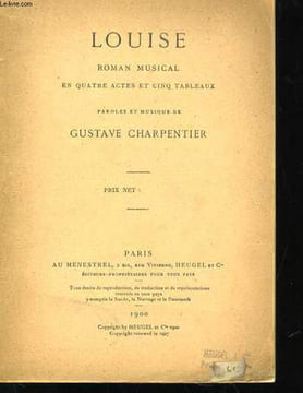 LOUISE - ROMAN MUSICAL EN QUATRE ACTES ET CINQ TABLEAUX. GUSTAVE CHARPENTIER