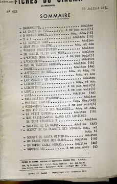 FICHES DE CINEMA N° 422 - BARRAVENTO / LA CHAIR EN FEU / 5 HOMMES ARMES / 5 + 1 / LE DERNIER SAUT.... COLLECTIF